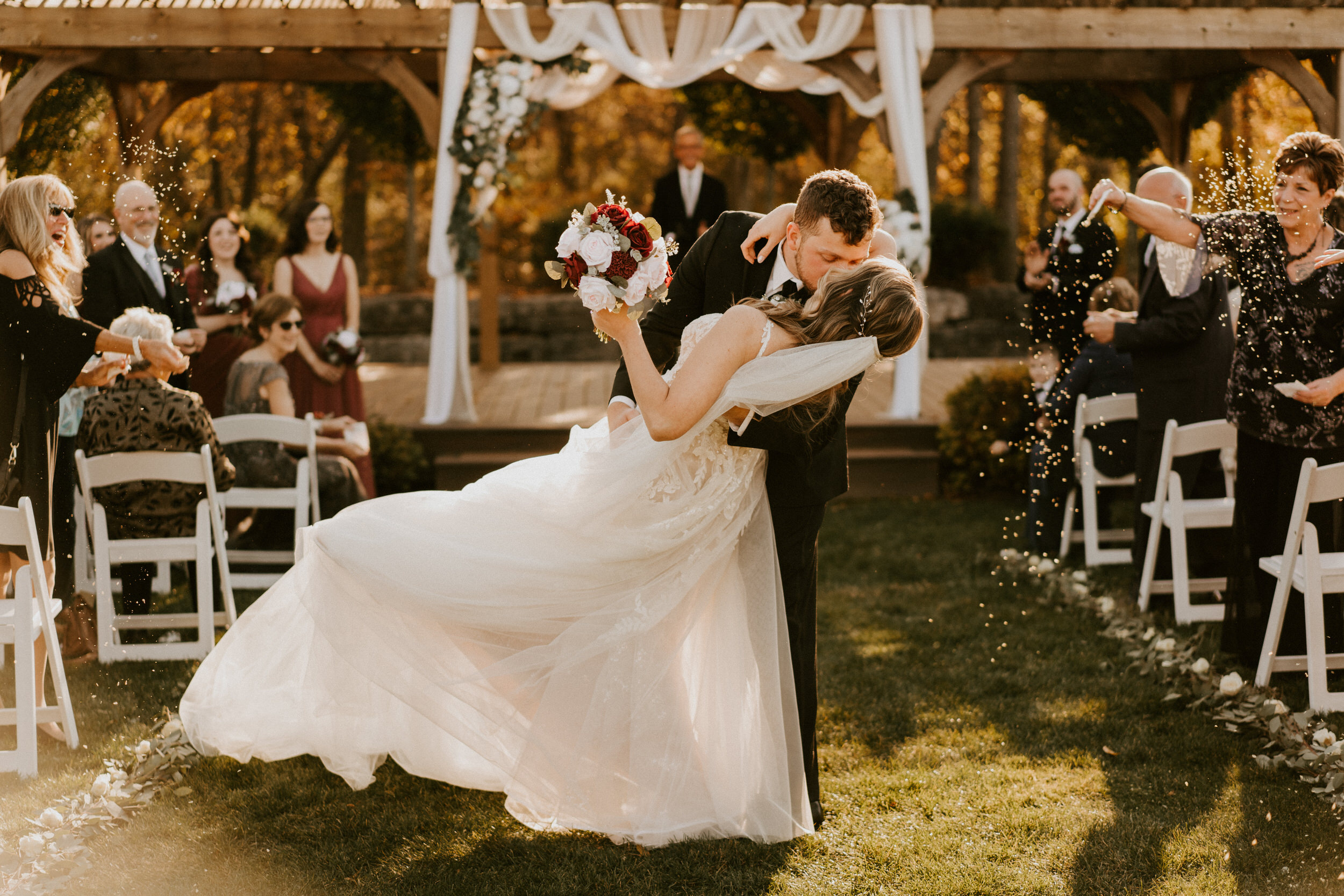 End of the aisle kiss