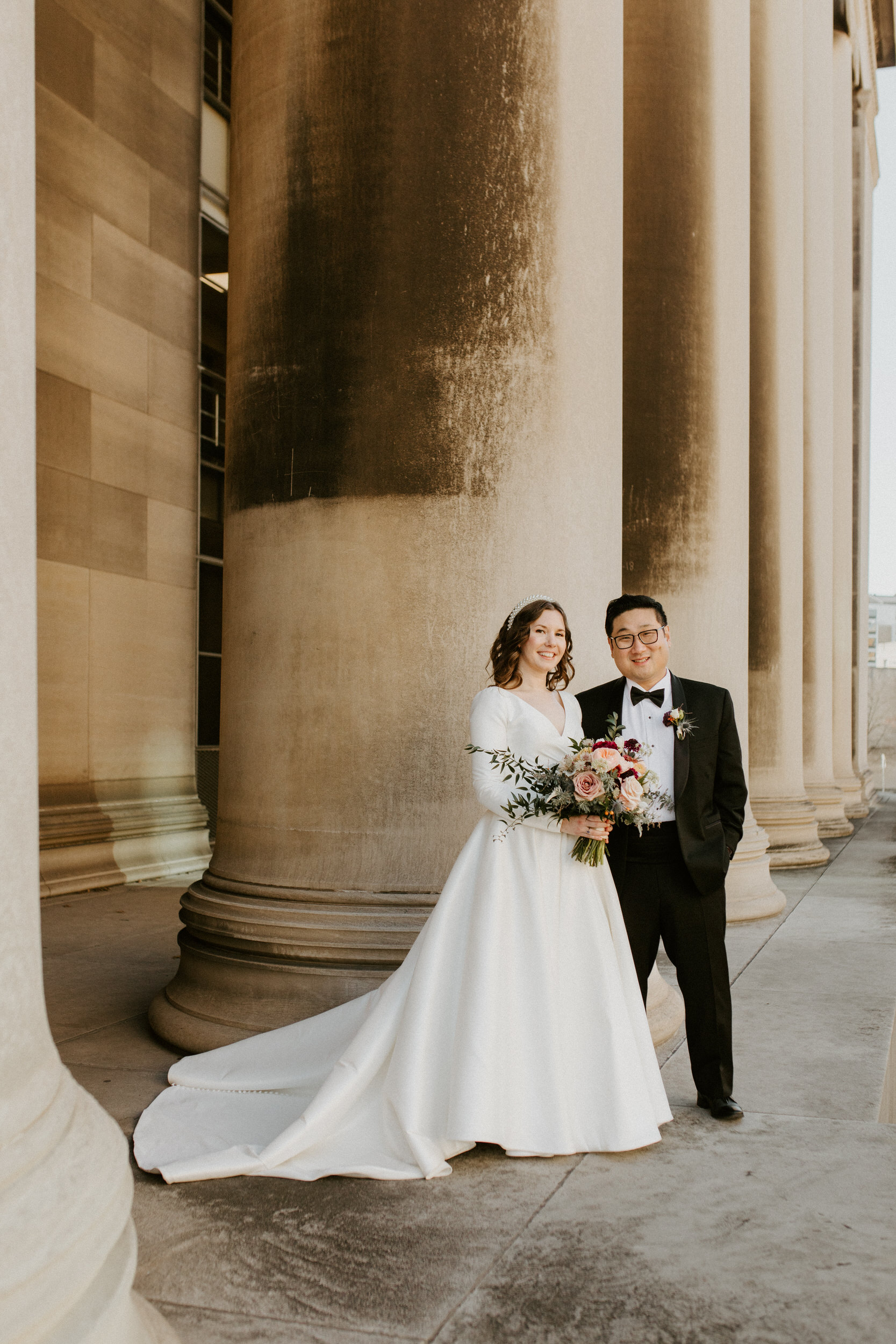 bride and groom at the mellon institute in pittsburgh