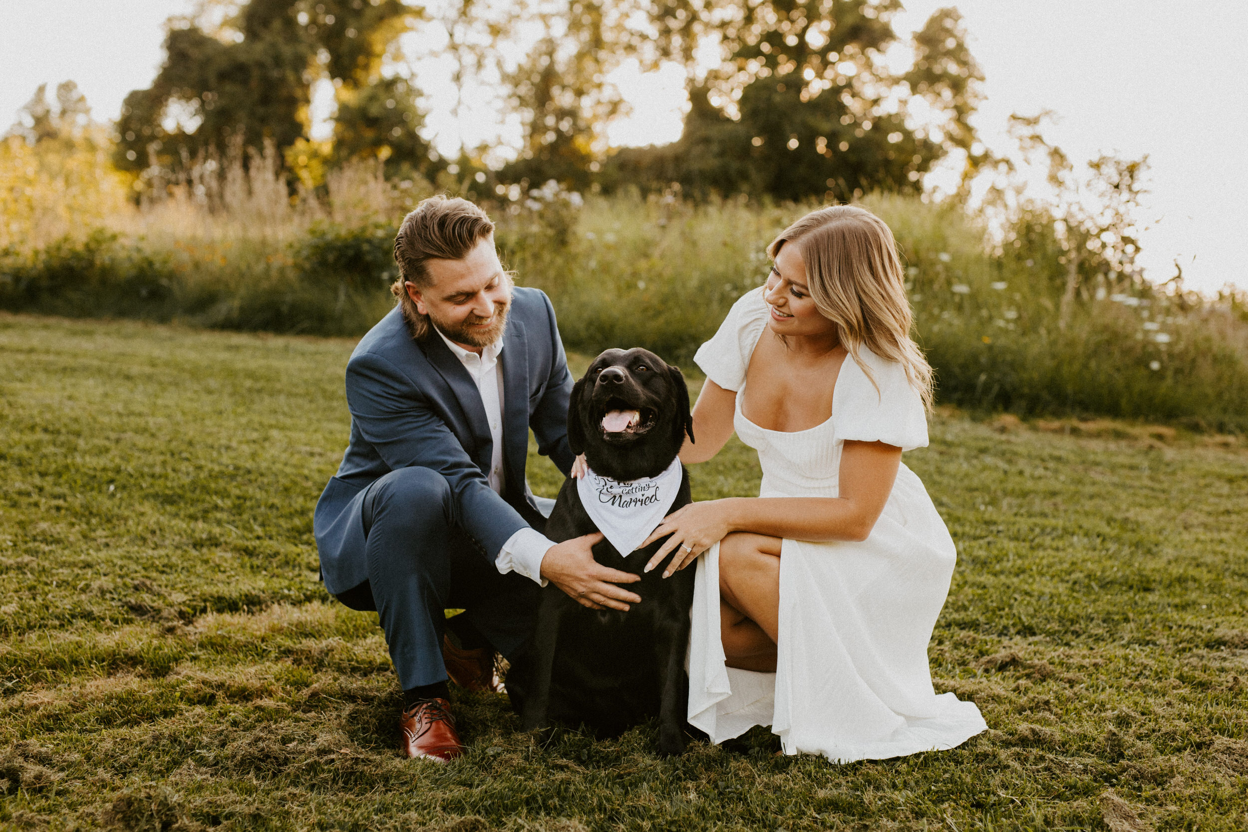engagement session with a dog