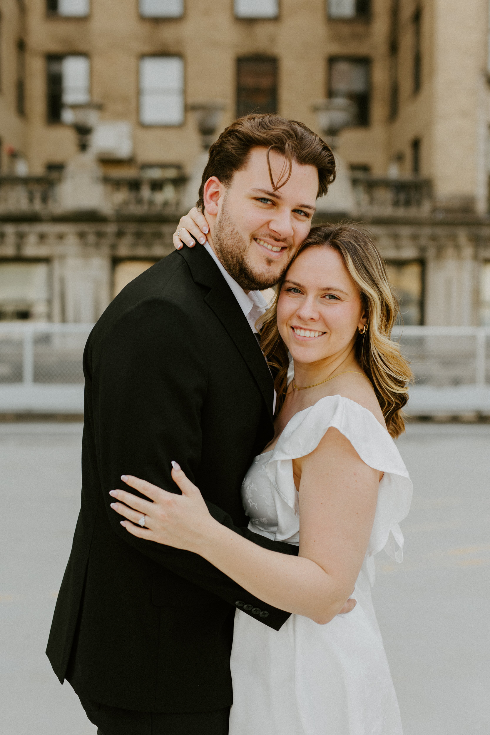 pittsburgh rooftop engagement session